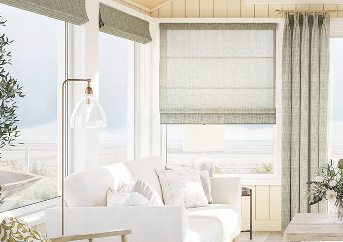 Siena Voile, Khaki Brown - Motorised Roman Blind - Image 3